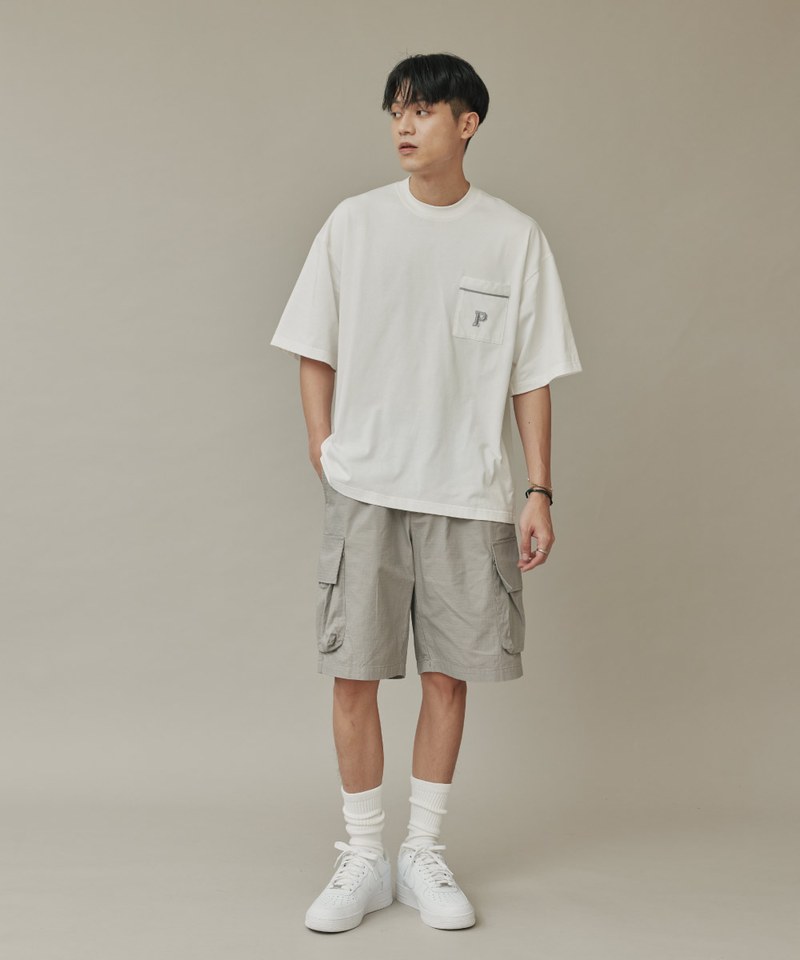 P-logo口袋寬鬆短袖TEE