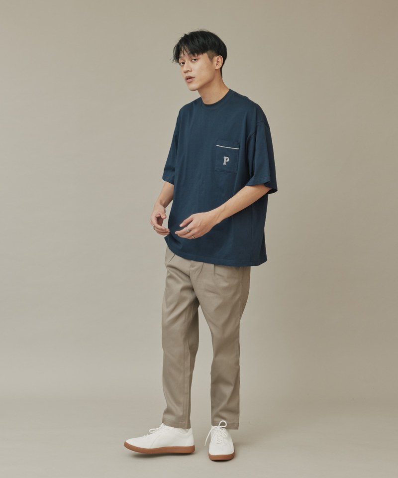 P-logo口袋寬鬆短袖TEE