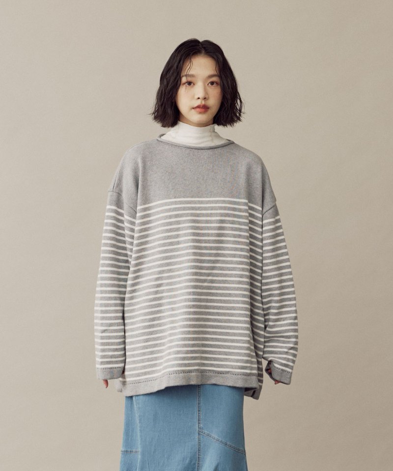經典巴斯克針織條紋長TEE