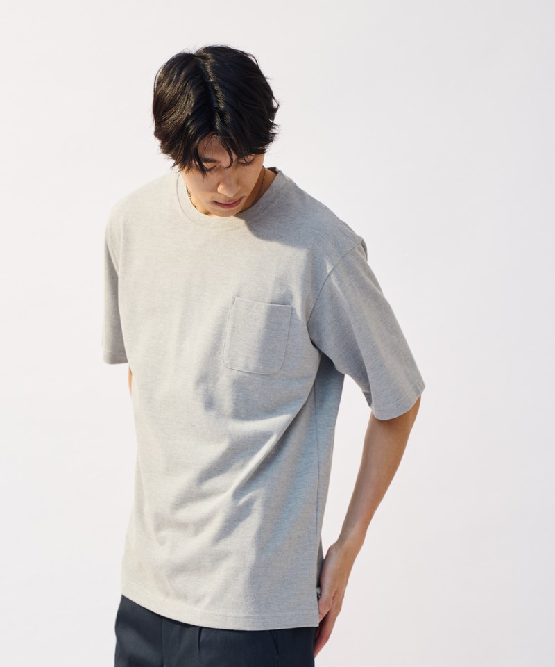 網眼圓領口袋TEE