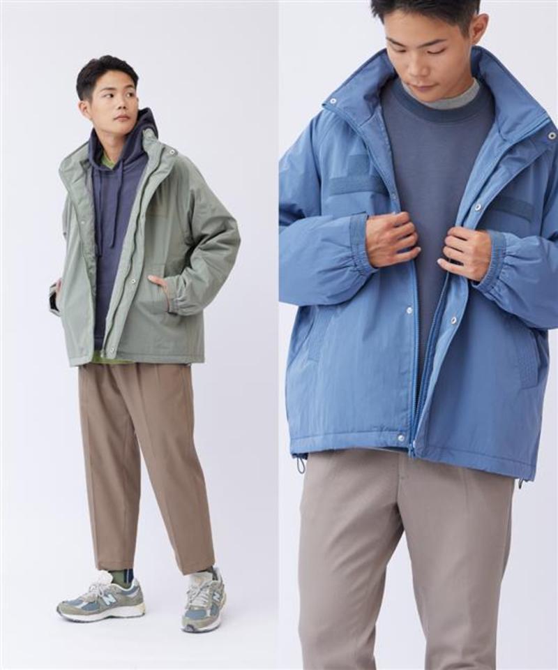 防潑水立領連帽鋪棉外套