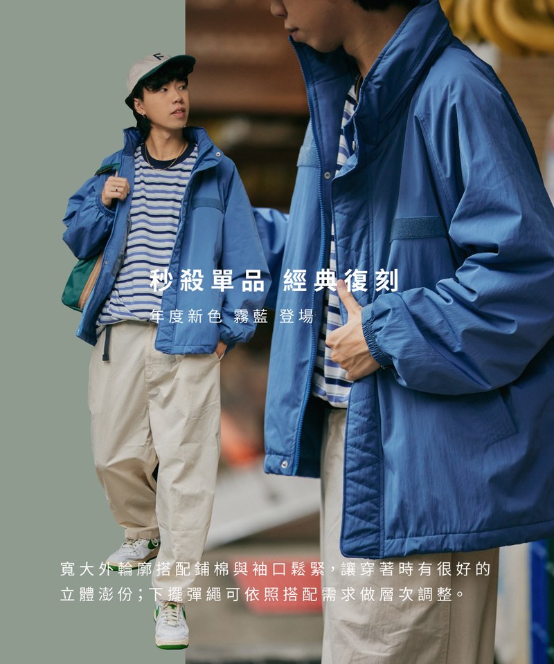 防潑水立領連帽鋪棉外套