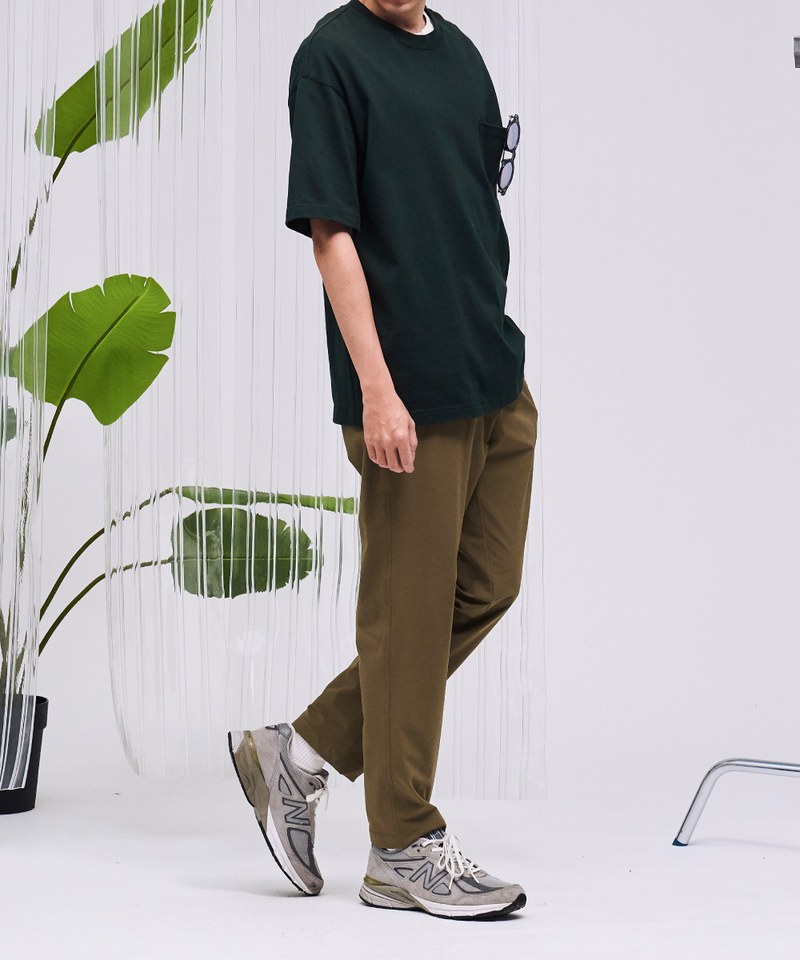 1616 LOKA 細格紋彈力親膚修身長褲