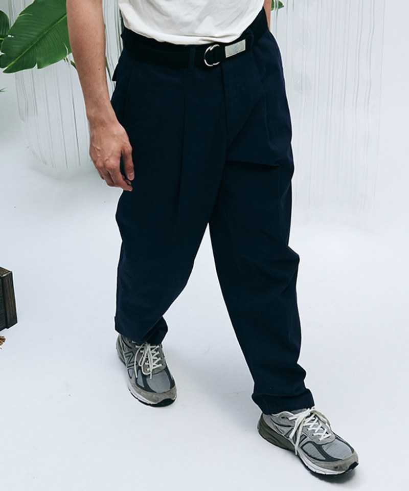 打褶九分長褲