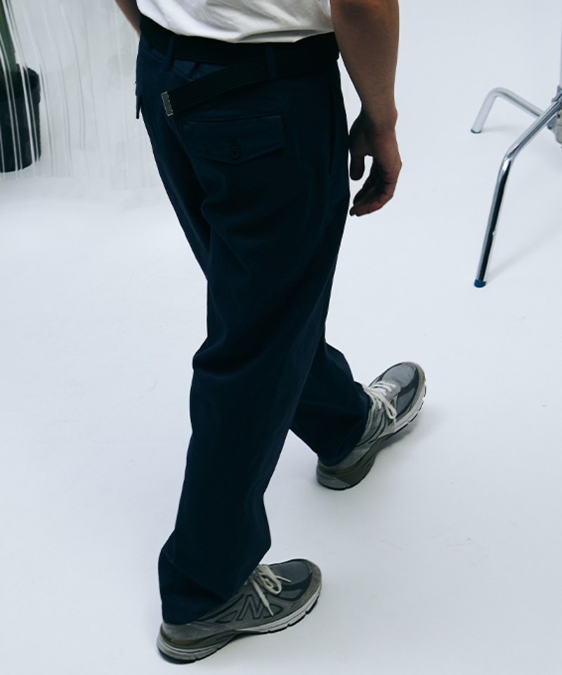 打褶九分長褲