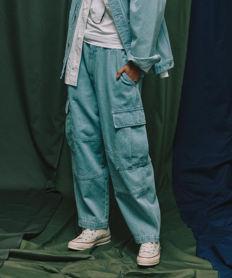 丹寧繭型口袋長褲