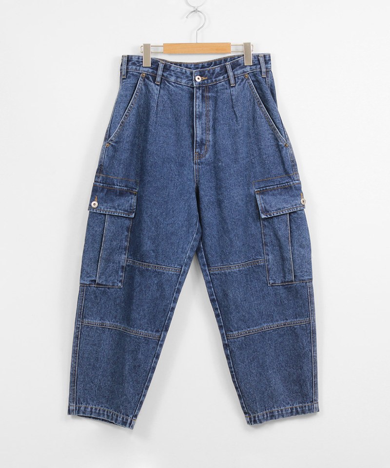 丹寧繭型口袋長褲
