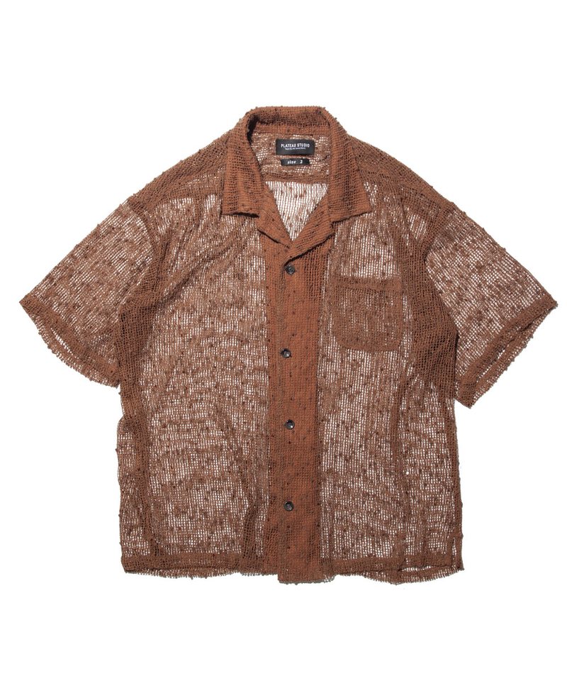蕾絲短袖襯衫 pilling lace shirt