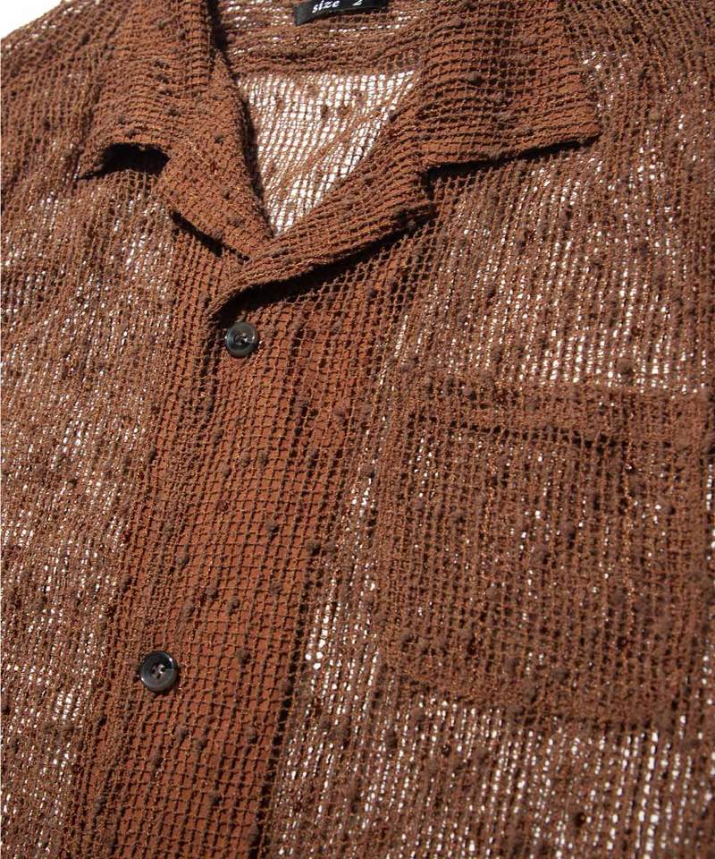 蕾絲短袖襯衫 pilling lace shirt