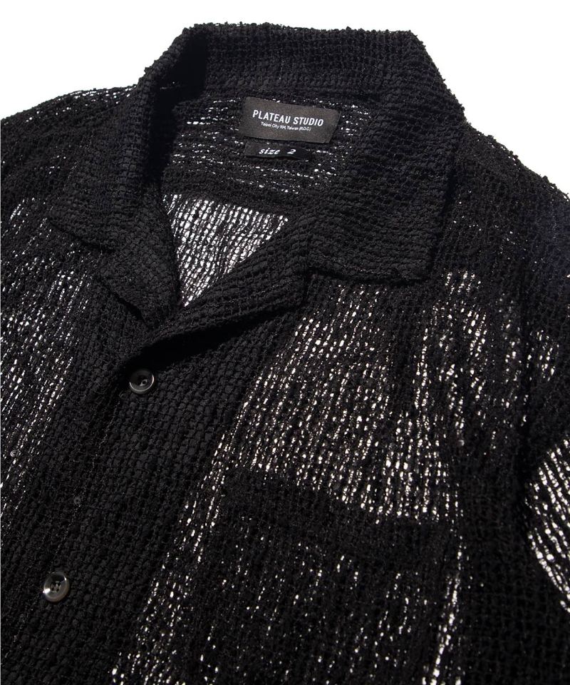 蕾絲短袖襯衫 pilling lace shirt