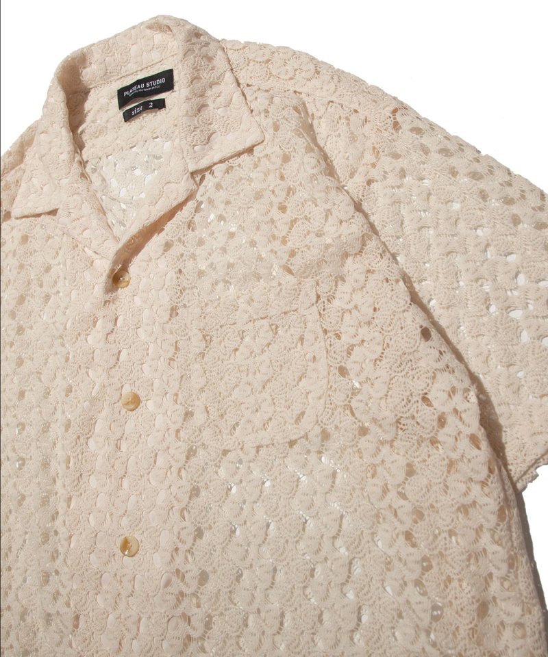 蕾絲短袖襯衫 napkin lace shirt