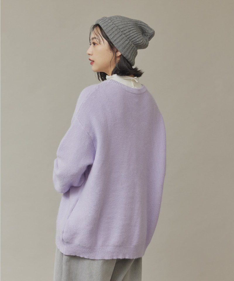 兔絨針織開襟外套