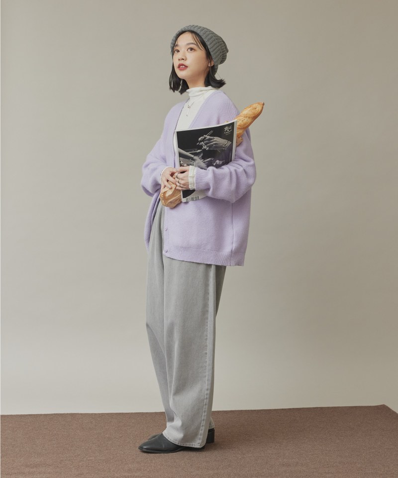 兔絨針織開襟外套