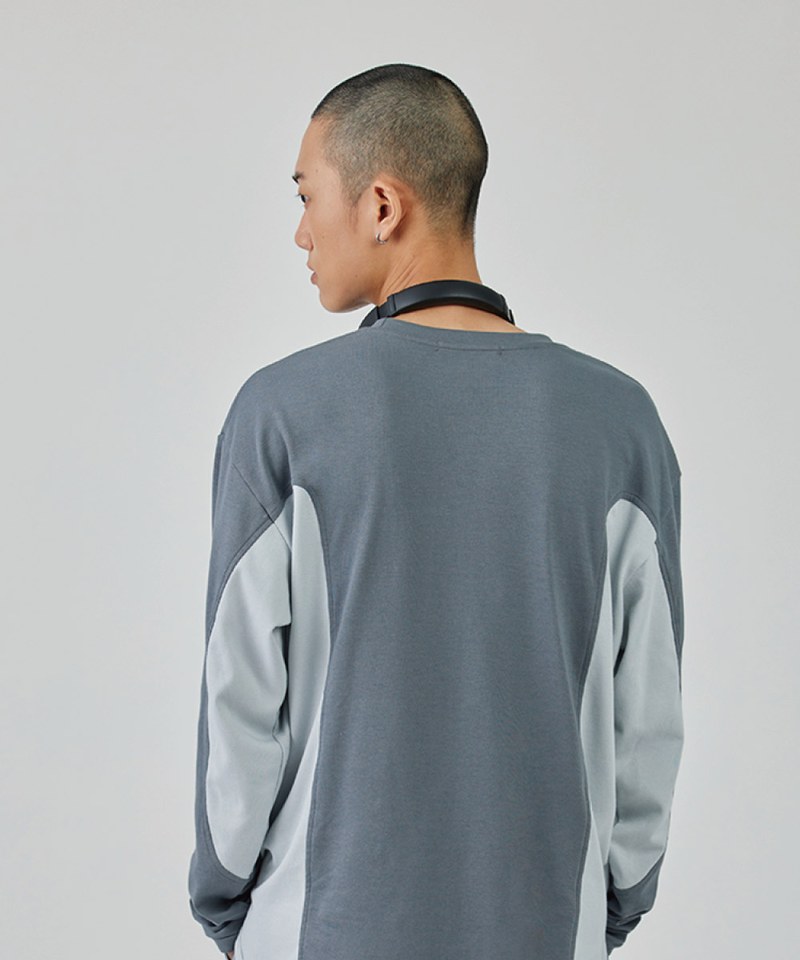 拼接長袖上衣 Paneled Long-Sleeve T