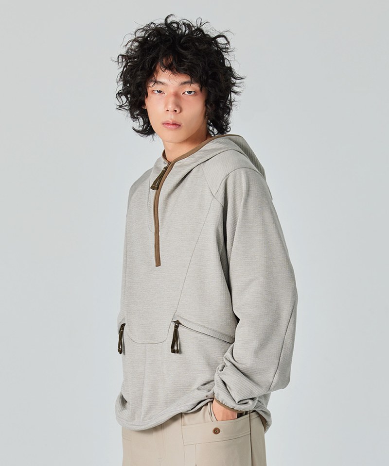 SFL9921-242 半拉鍊連帽衫 Checker Fleece Half-Zip Hoodie