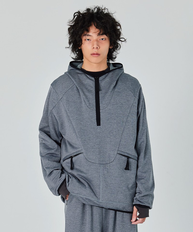 半拉鍊連帽衫 Checker Fleece Half-Zip Hoodie