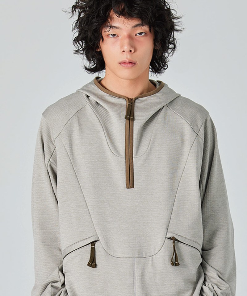 SFL9921-242 半拉鍊連帽衫 Checker Fleece Half-Zip Hoodie