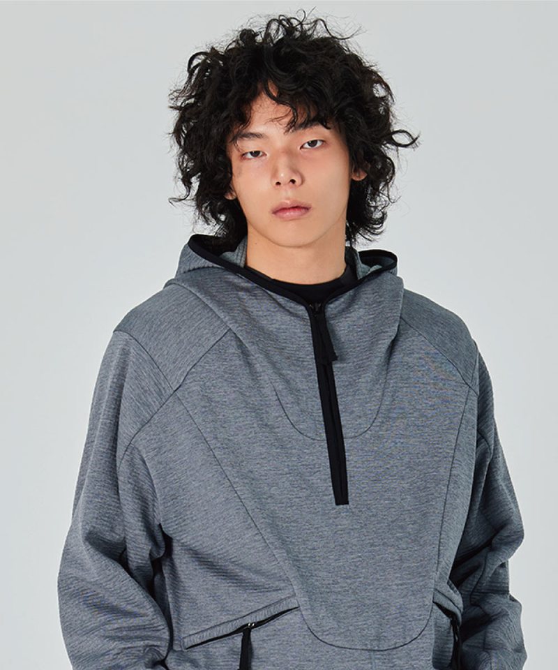 SFL9921-242 半拉鍊連帽衫 Checker Fleece Half-Zip Hoodie