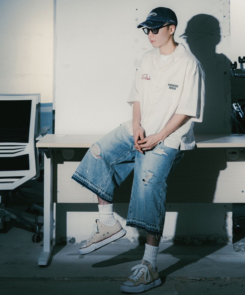 抓破仿舊七分褲 Destoryed Capri Pants