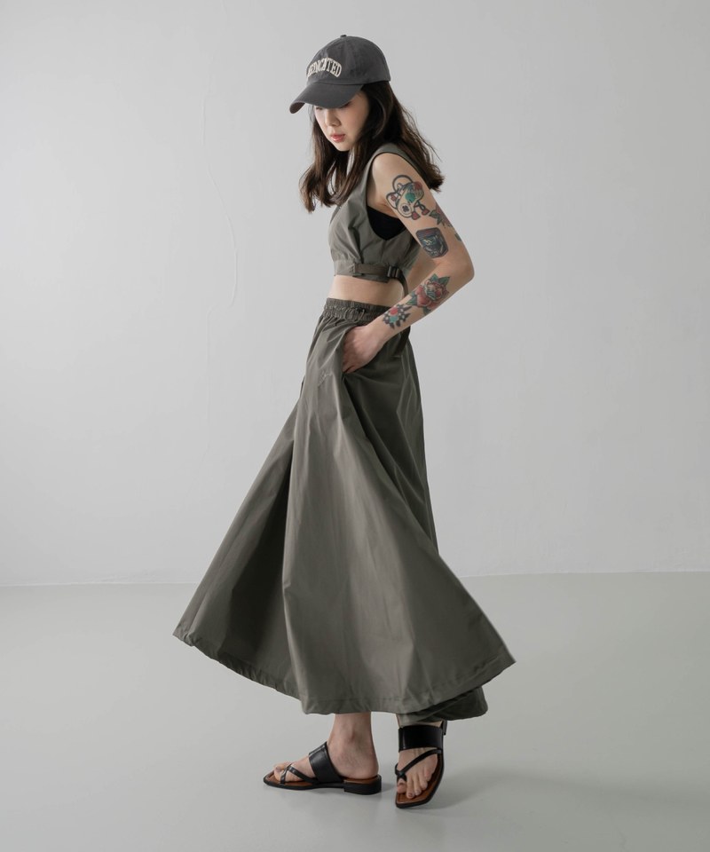 抽繩長裙 Sporty Nylon Full Skirts