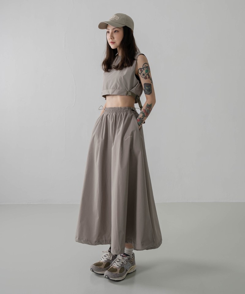 抽繩長裙 Sporty Nylon Full Skirts