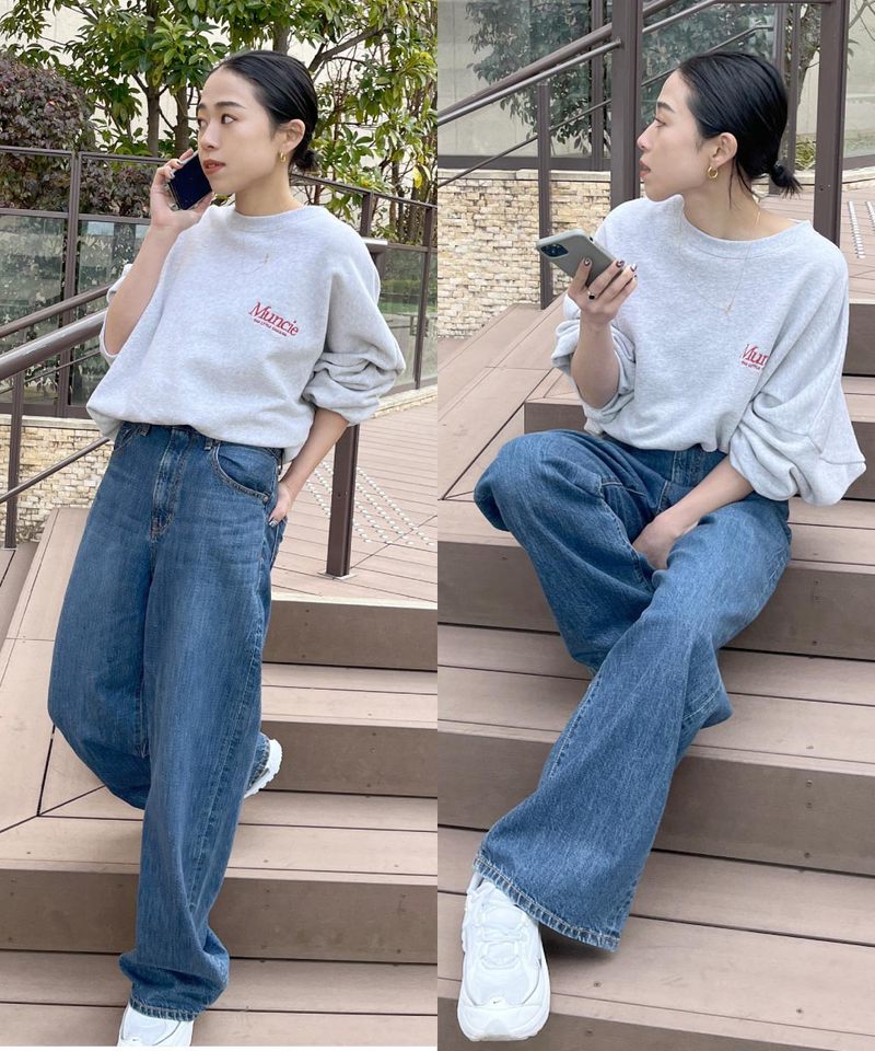 有機棉高腰牛仔褲