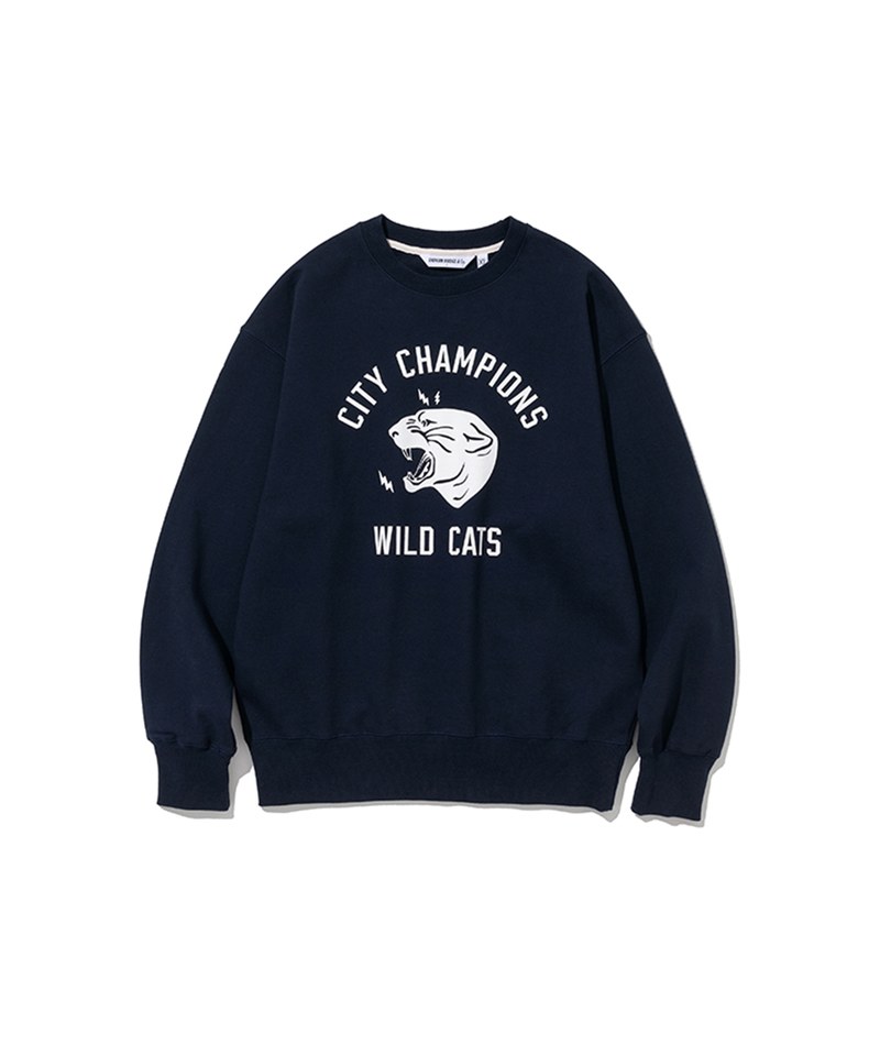 野貓印花長袖大學Tee 22fw wild cats sweatshirts