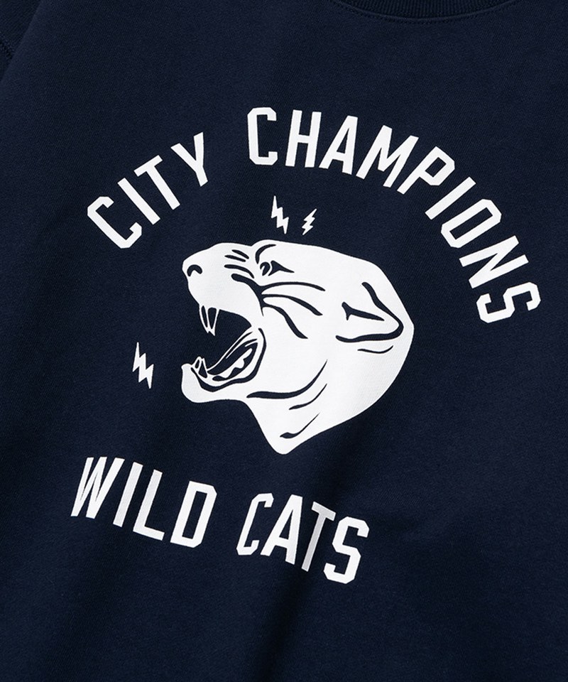 野貓印花長袖大學Tee 22fw wild cats sweatshirts