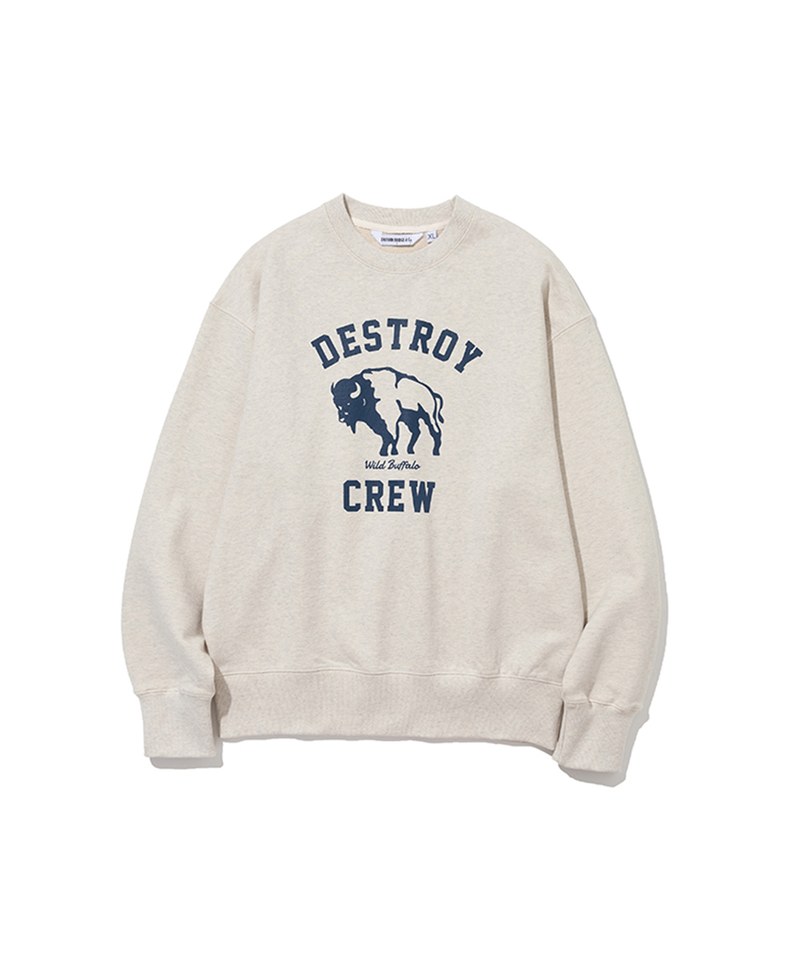 野牛印花長袖大學Tee destroy buffalo sweatshirts