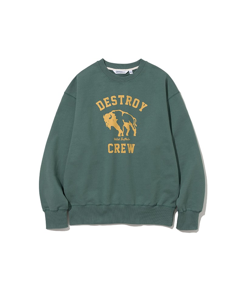野牛印花長袖大學Tee destroy buffalo sweatshirts