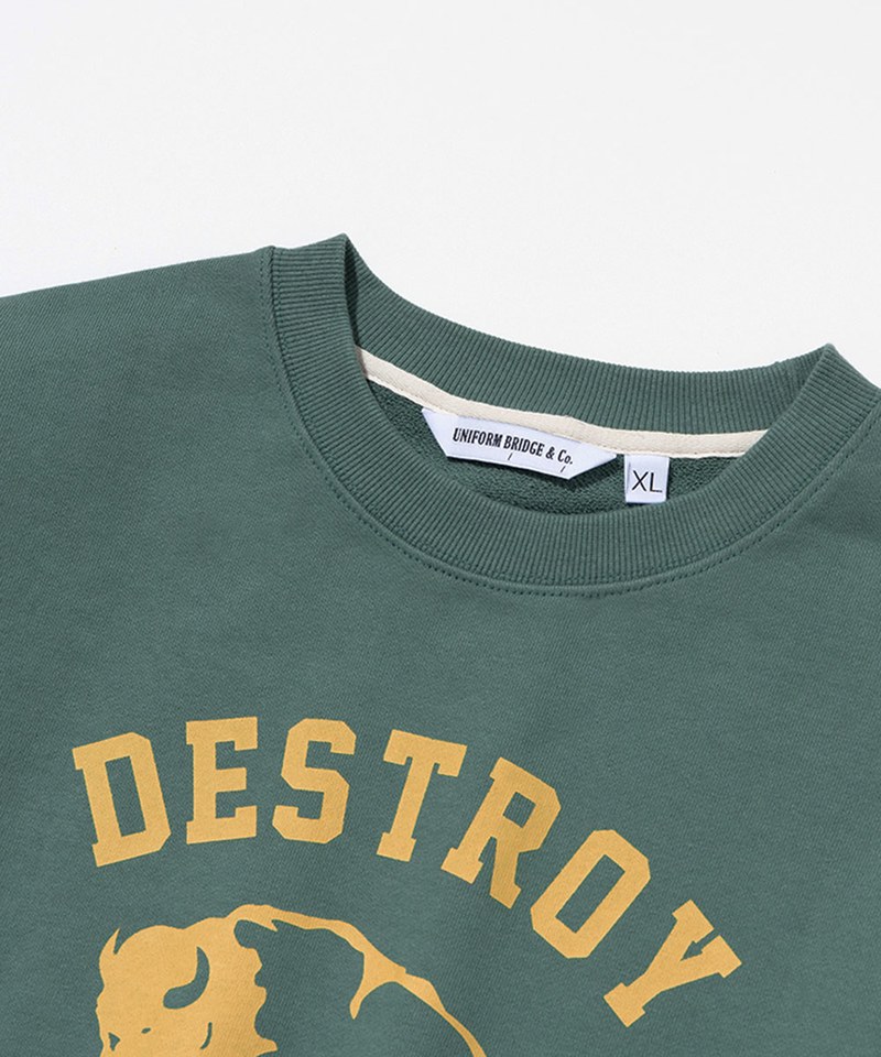 野牛印花長袖大學Tee destroy buffalo sweatshirts