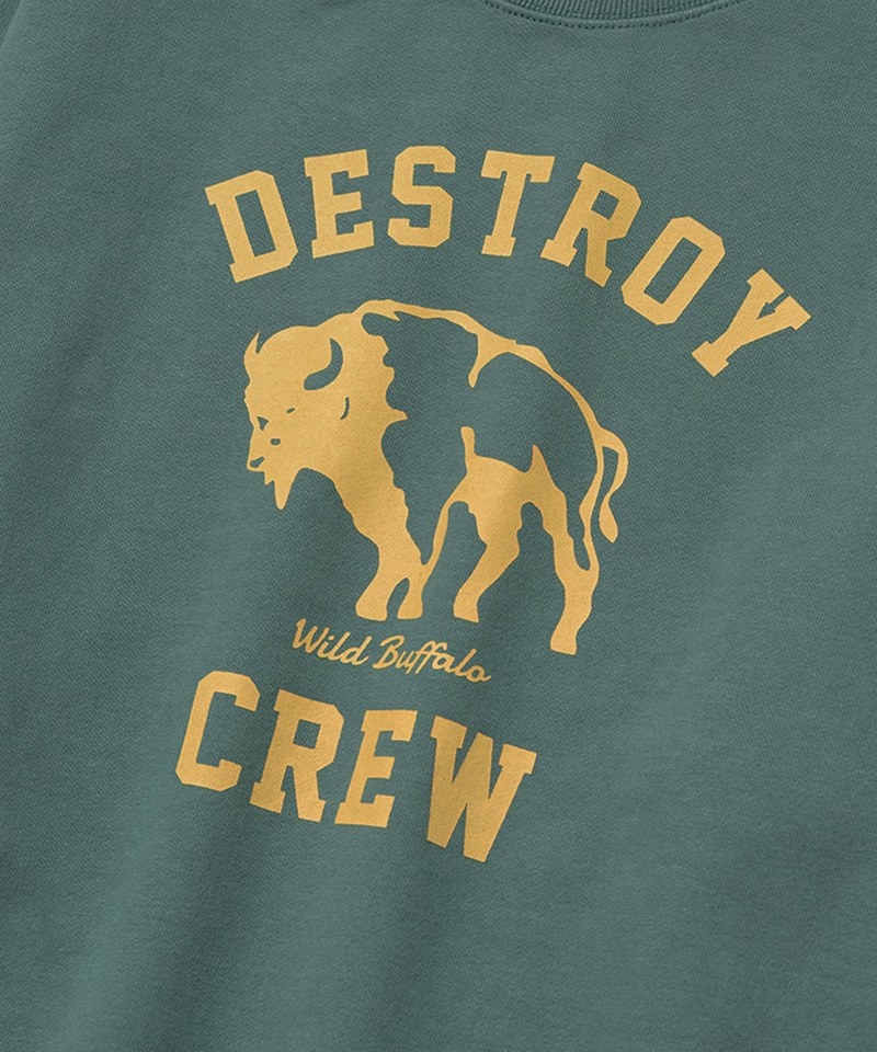 野牛印花長袖大學Tee destroy buffalo sweatshirts