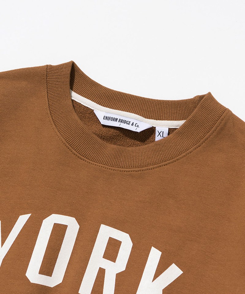 復古印花長袖大學Tee 22fw ns york sweatshirts