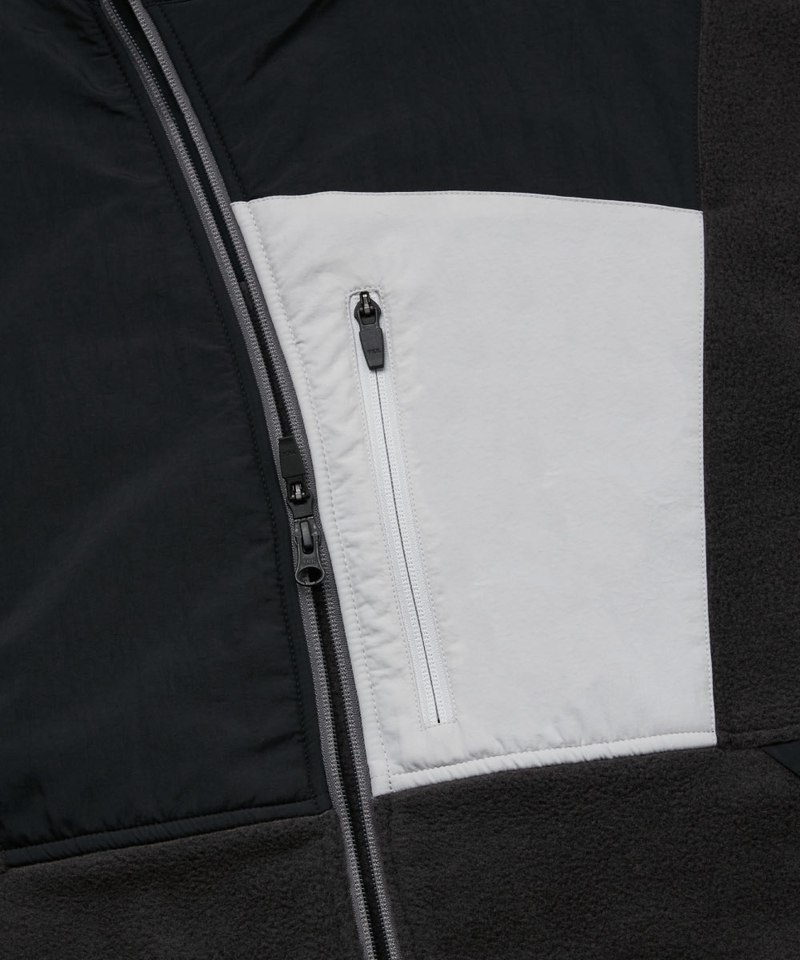 plain-me 聯名拼接刷毛外套 Hollow-Fleece Splice Jacket