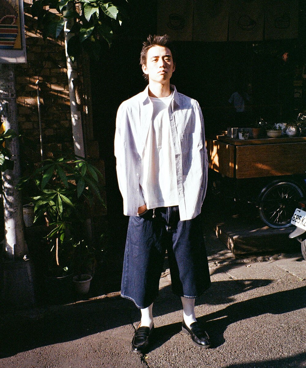 原色丹寧七分寬褲 RAW DENIM CAPRI PANTS