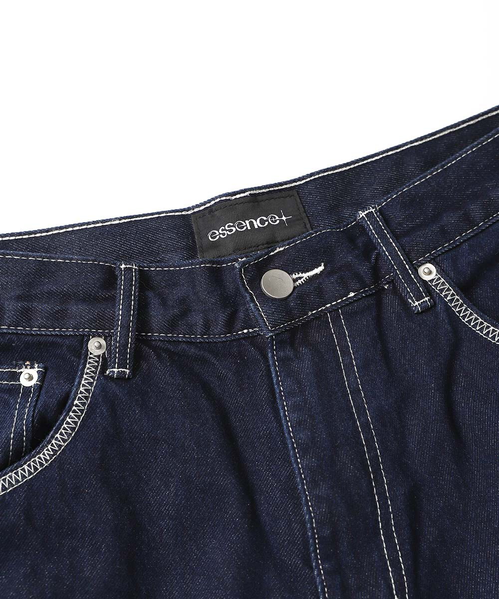 原色丹寧七分寬褲 RAW DENIM CAPRI PANTS