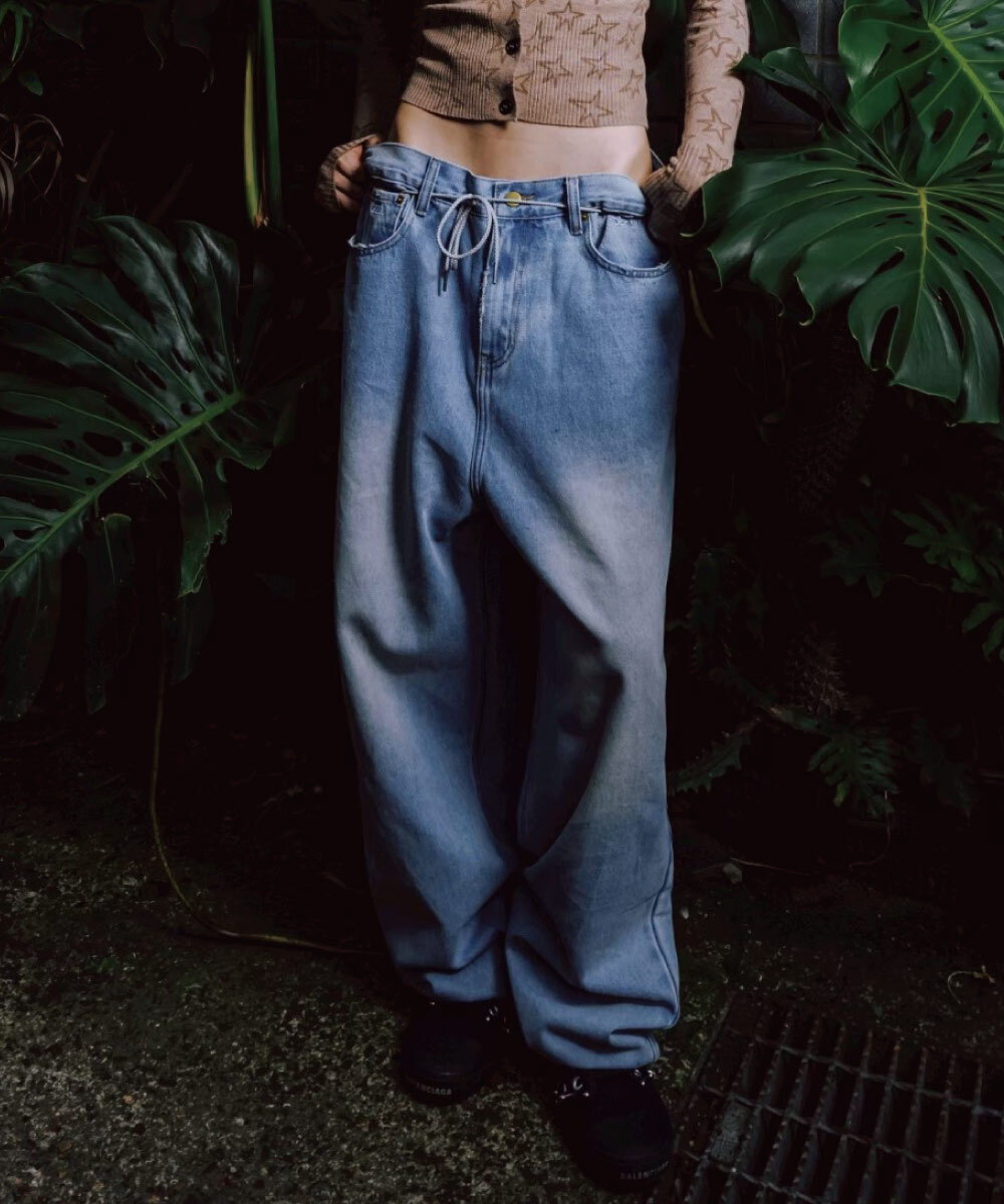 ESSENCE X SIC LEE RAW HEM BAGGY JEANS