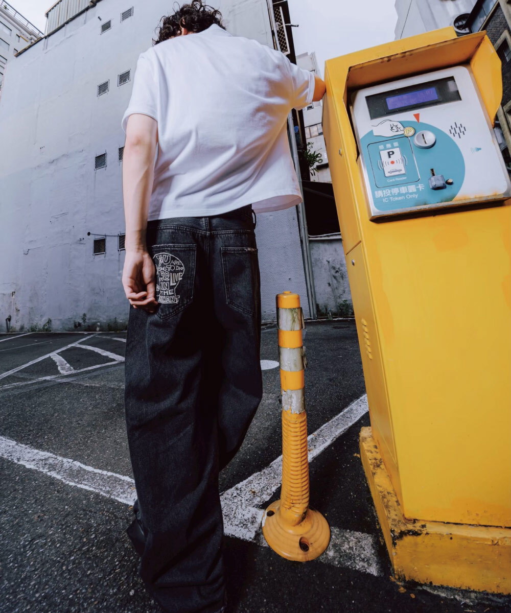 ESSENCE X SIC LEE RAW HEM BAGGY JEANS