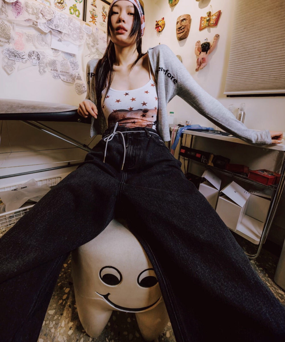 ESSENCE X SIC LEE RAW HEM BAGGY JEANS