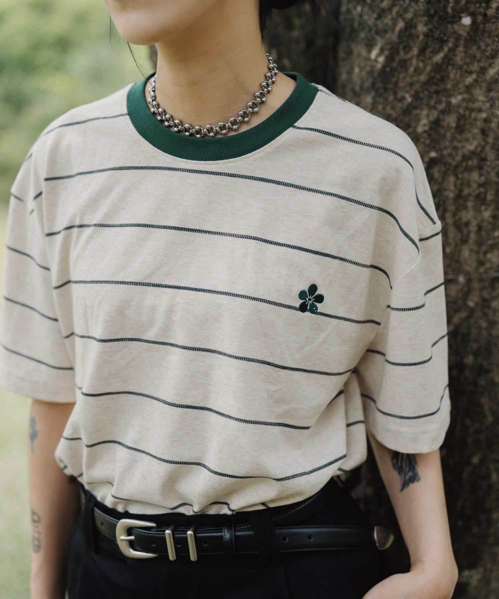 Hana花華間條tee