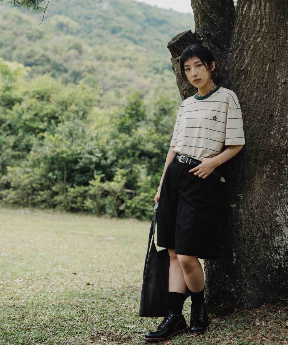 Hana花華間條tee