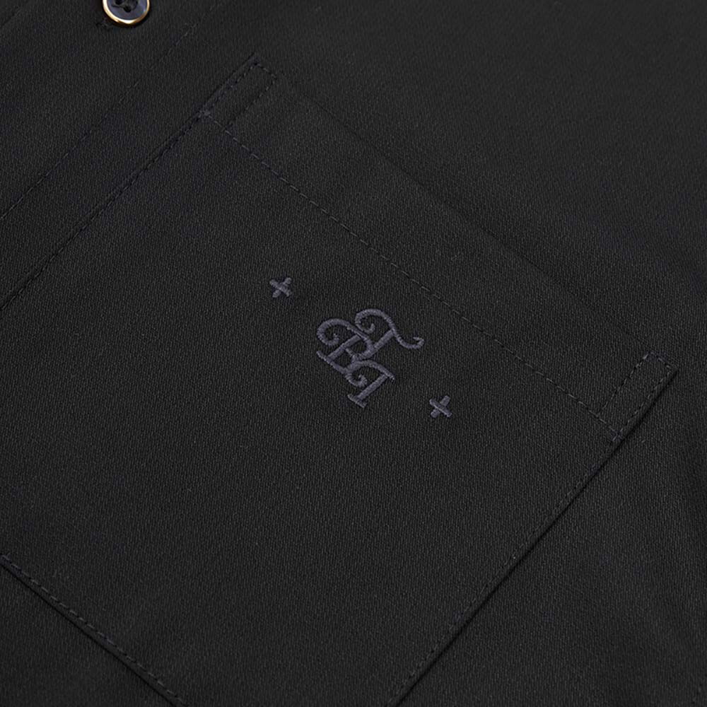 TBI暗紋拼布恤衫