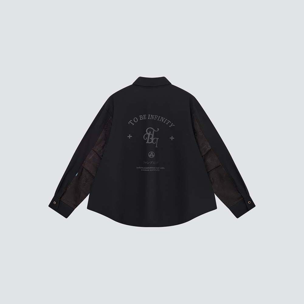 TBI暗紋拼布恤衫