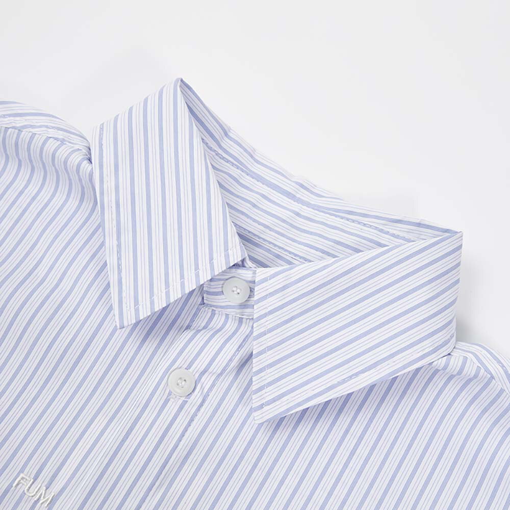 藍白拼接條子恤衫