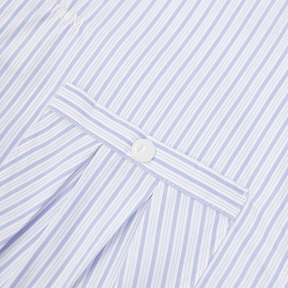 藍白拼接條子恤衫