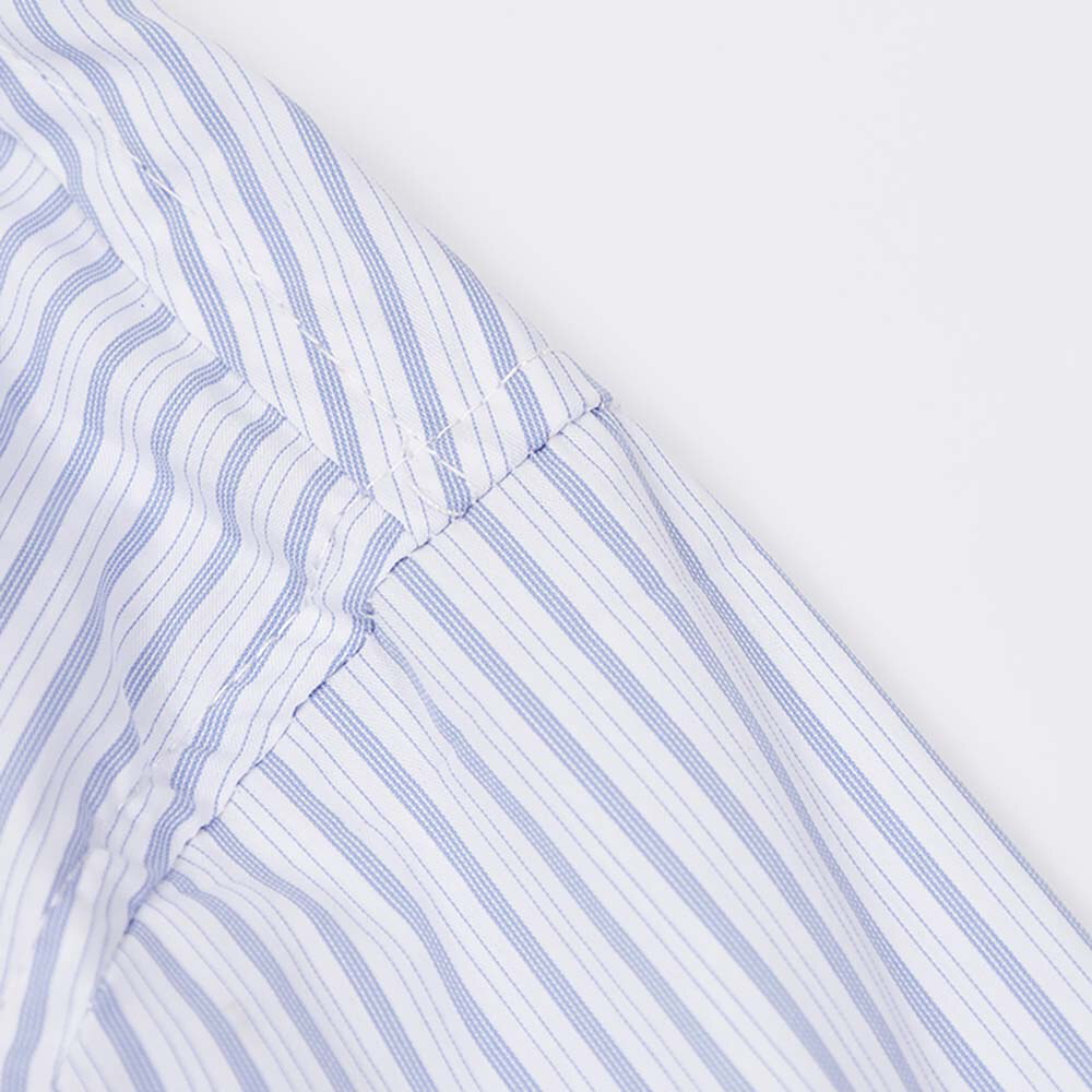 藍白拼接條子恤衫