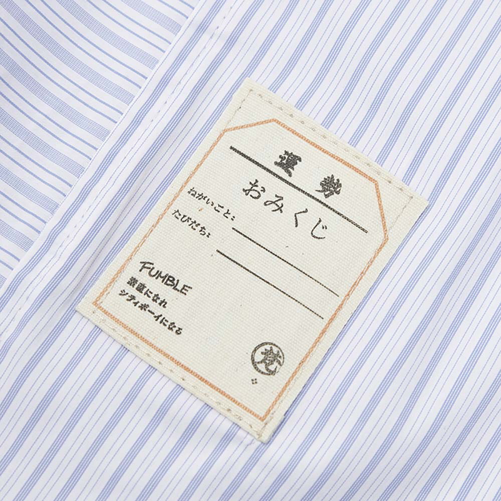 藍白拼接條子恤衫