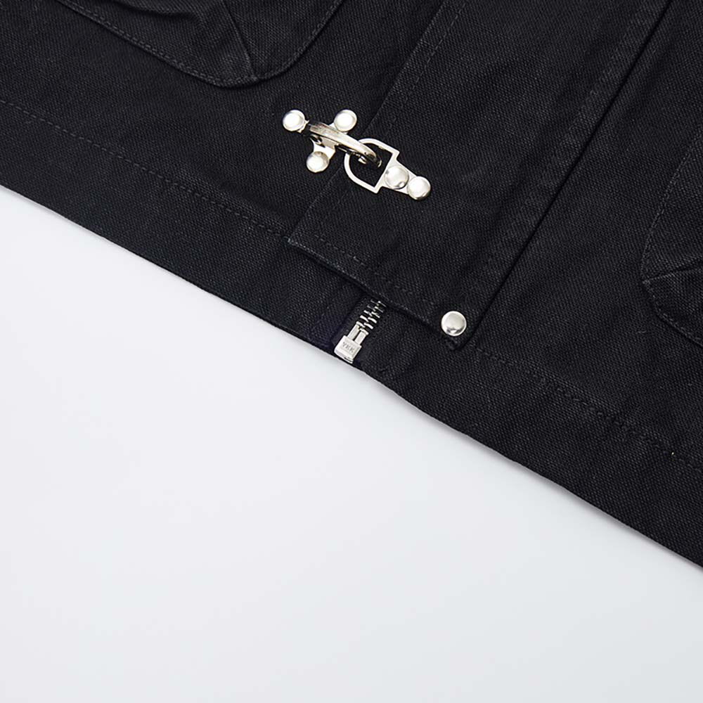 珠帆反絨領口法式工裝