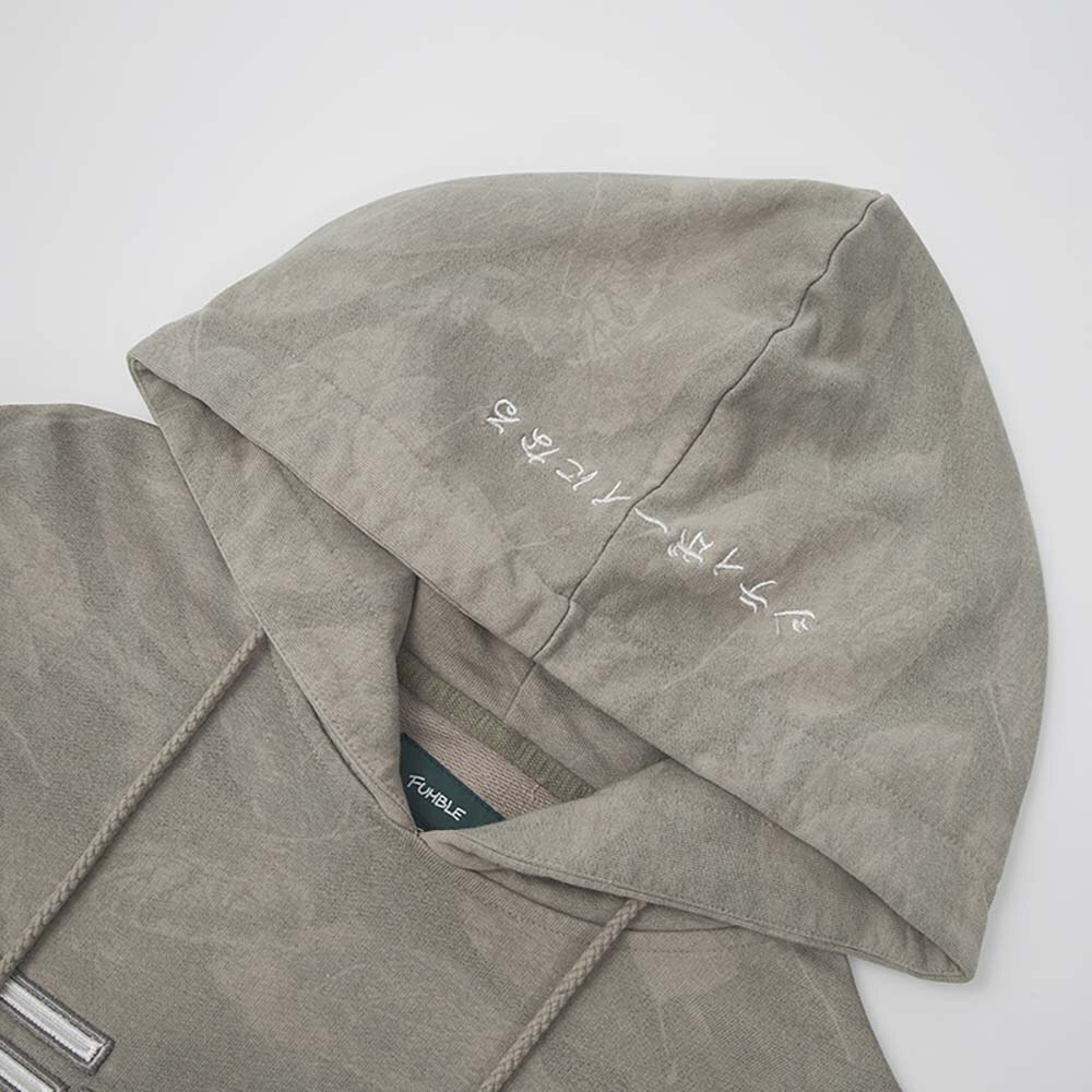 Khaki/L*XL-日字布繡FUM厚棉衛衣