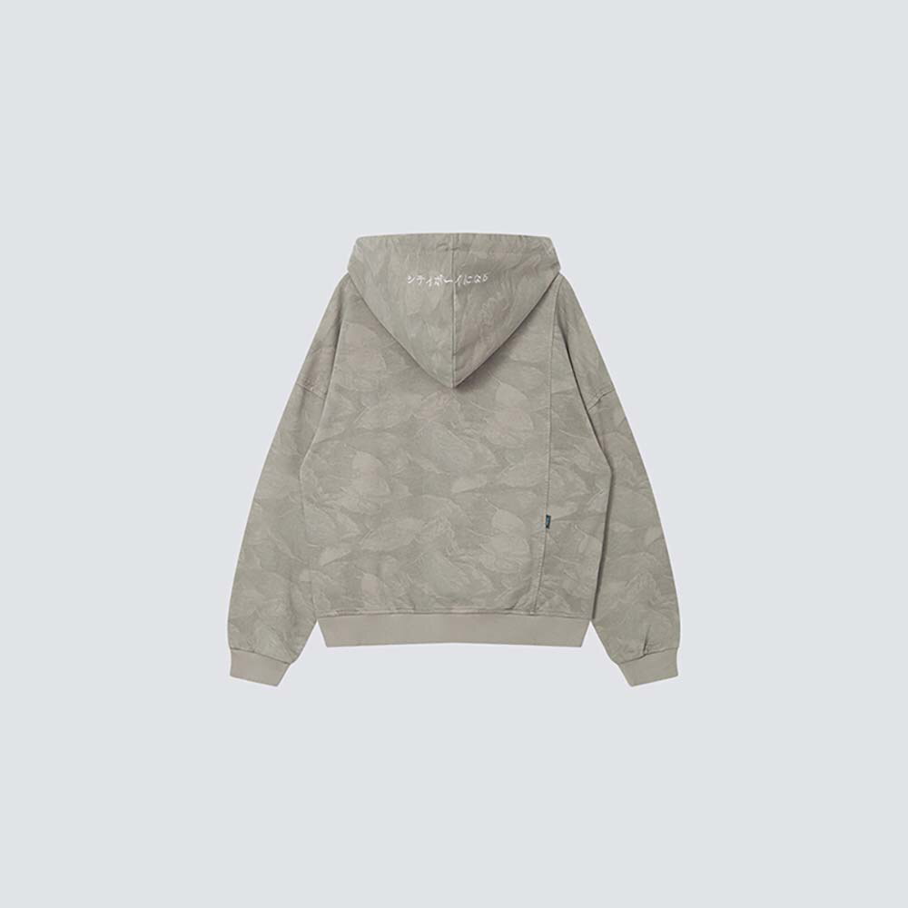 Khaki/L*XL-日字布繡FUM厚棉衛衣
